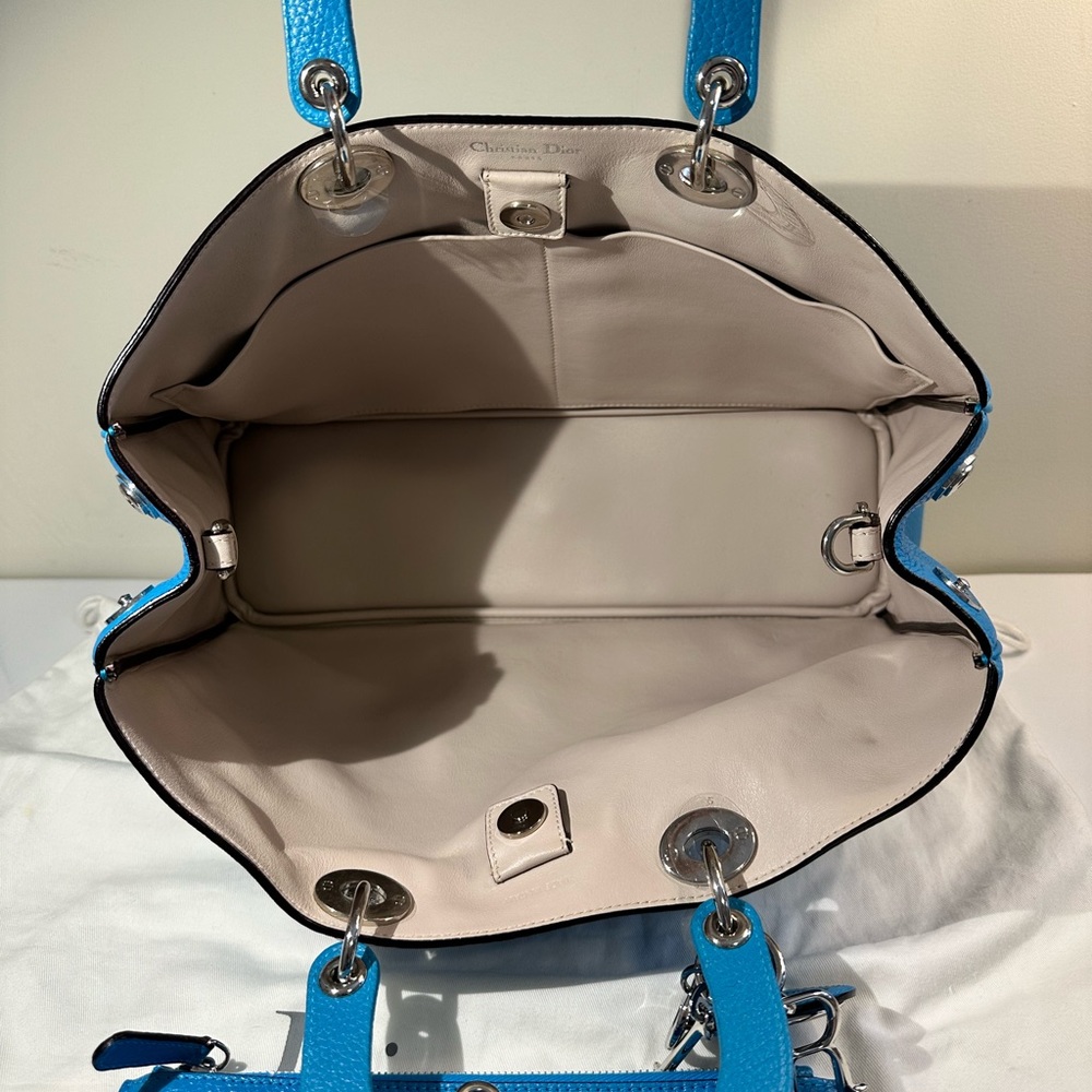 Christian Dior Diorissimo Tote Large Blue Leather - Picture 14 of 16